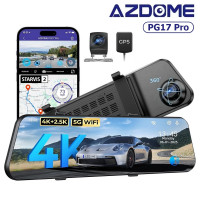 Azdome PG17 Pro, автомобильный зеркало-видеорегистратор с дополнительной камерой - фото